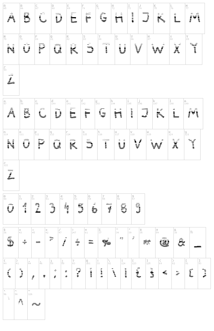 Darbog font map